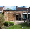 Lariks / Douglas overkapping, vrijstaand. RAL7016 profielen