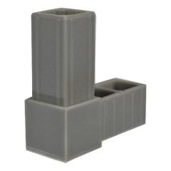 Kunststof kniestuk voor koker 20x20 mm